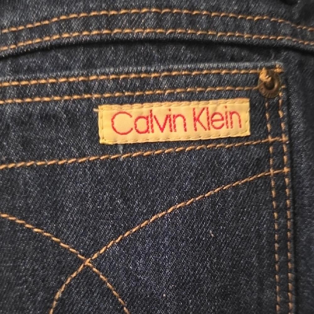 Buy 2 Get 1 Free Vintage 70s Calvin Klein High Rise Wide Leg Jeans Sz 30 31 - Picture 4 of 12